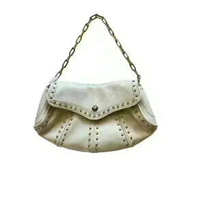 Maxx New York Crossbody Bag Leather Purse Off-White Hand Bag Gold Chain Strap